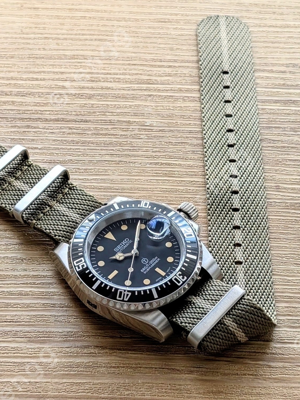 Automatic Vintage Black Seiko 40mm Submariner Dive Mod Watch Sapphire 24jewels - Picture 9 of 10